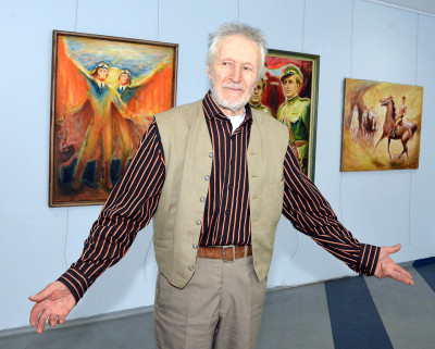 P. Gerlikas savo parodos atidaryme Šilalės Vlado Statkevičiaus muziejuje (2017 m.)