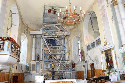 Laukuvos bažnyčioje atrasta unikali freska
