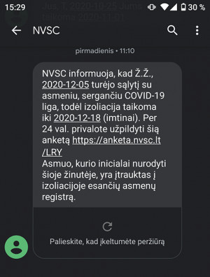 NVSC perspėja apie melagingas trumpąsias SMS žinutes