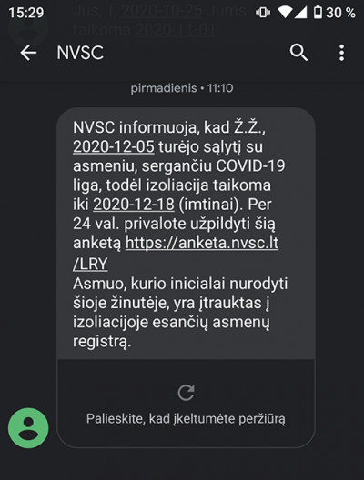NVSC perspėja apie melagingas trumpąsias SMS žinutes