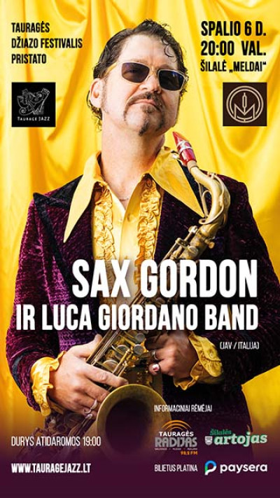 Saksofono virtuozas Sax Gordon koncertuos Šilalėje