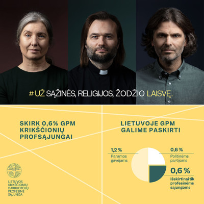 Krikščionių profsąjunga telkia finansinį fondą ginti sąžinės, religijos ir žodžio laisvę Lietuvoje