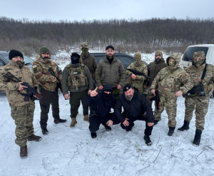 L. Gamsachurdija su bičiuliais fronte 