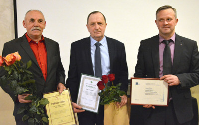 Iš kairės: UAB „Marijonas“ vadovas A. Žiauberis, UAB „Danrima“ direktorius R. Vaičikauskas, Šilalės verslininkų sąjungos pirmininkas S. Vytartas