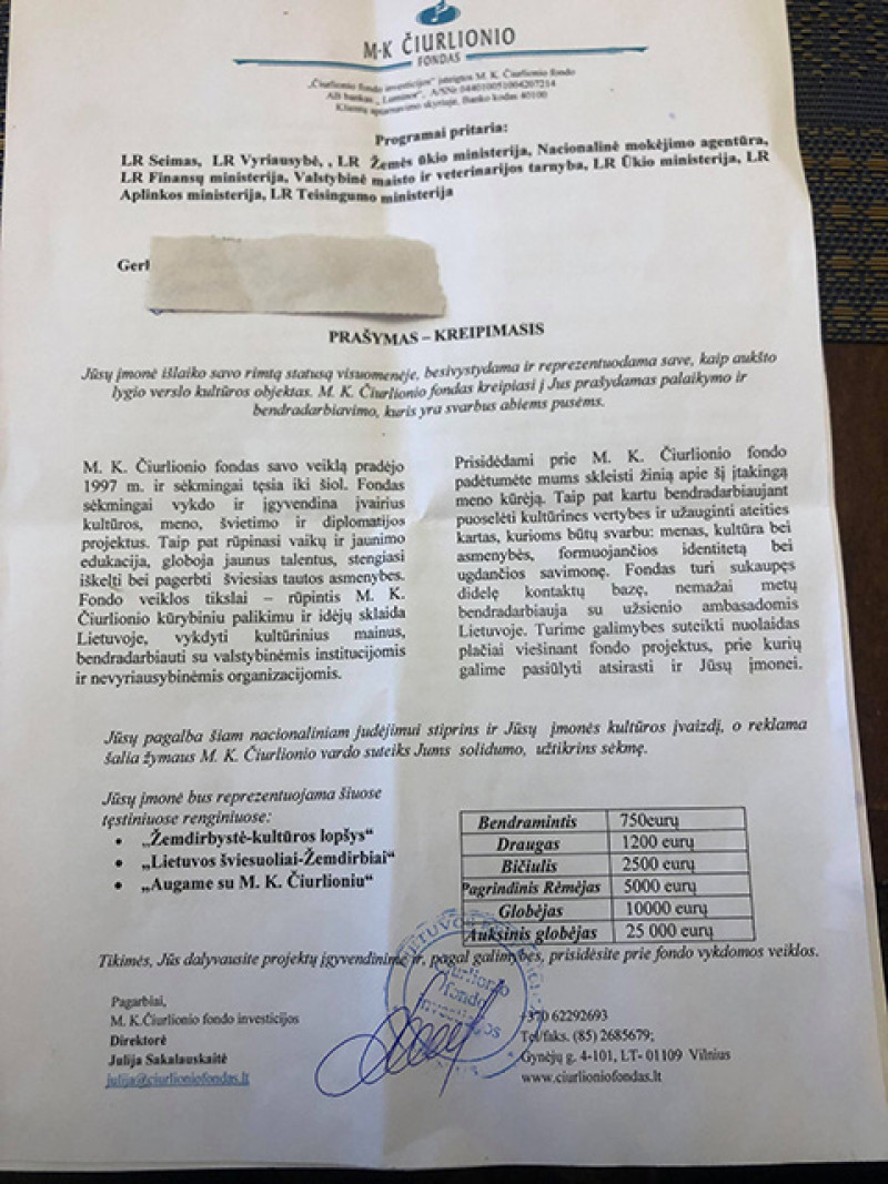 Fondas ūkininkams pateikia iš anksto parengtus prašymus su išsamiais jų duomenimis