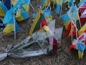 Kyjivo Maidano aikštėje atsirado vėliavėlė su kovose Chersone žuvusio lietuvio pavarde